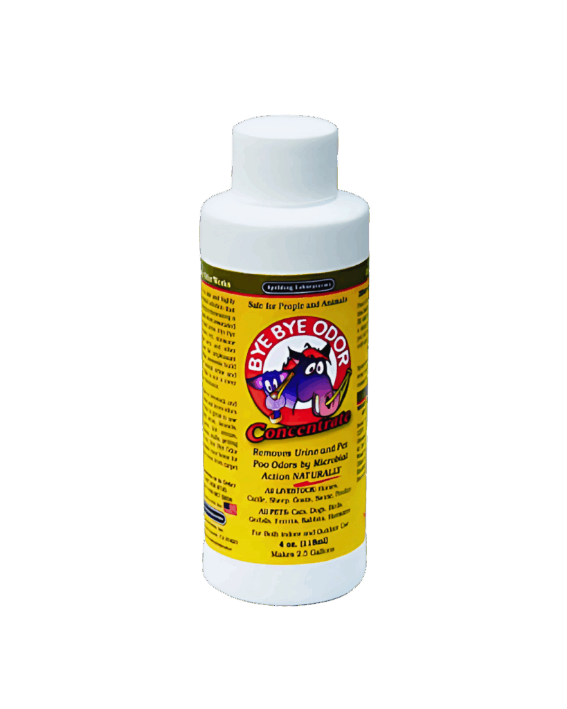Bye Bye Odor eliminates ammonia and bad odors naturally with powerful microbes.