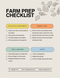 a free farm management checklist to get your farm ready for winter from Spalding Labs fly control experts